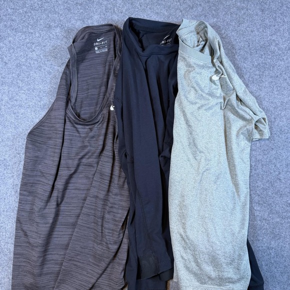 Nike Other - Nike Dri-FIT Shirt Lot 3 Mens Small Black Gray Tank Tee Long Sleeve Running
